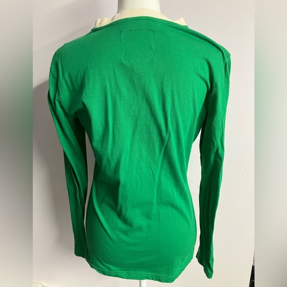 Pittsburgh Penguins NHL Women’s Long Sleeve Pullover Top, Large, Green/Cream - Picture 2 of 4